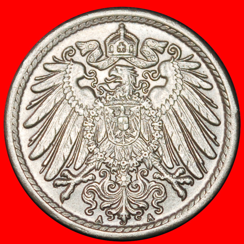  Ⰶ EAGLE (1890-1915):GERMANY★5 PFENNIGS 1914A! WILLIAM II (1888-1918) PRUSSIA★LOW START ★ NO RESERVE!   