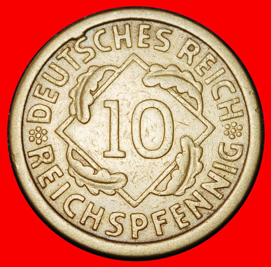 Ⰶ PYRAMID OF WHEAT (1924-1936): GERMANY ★ 10 REICHSPFENNIGS 1925A! PRUSSIA!★LOW START ★ NO RESERVE!   