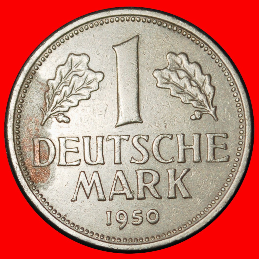 Ⰶ NOT COMMUNIST (1950-2001): GERMANY ★1 MARK 1950G I+A+r1 BADEN-WUERTTEMBERG★LOW START ★ NO RESERVE!