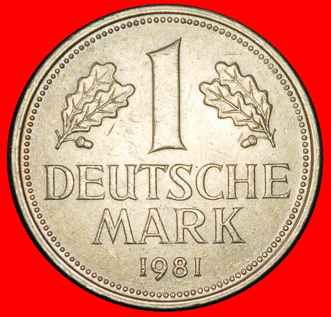 Ⰶ NOT COMMUNIST TYPE (1950-2001): GERMANY ★ 1 MARK 1981D II2+D+r2 BAVARIA!★LOW START ★ NO RESERVE!