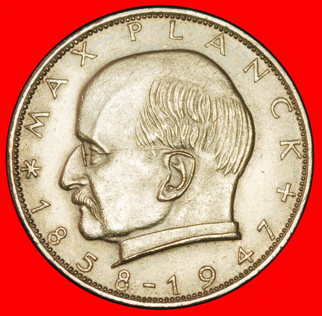 Ⰶ NOBEL PRIZE 1918: GERMANY★2 MARKS 1969J MAX PLANCK 1858-1947★A+r1★HAMBURG★LOW START ★ NO RESERVE!