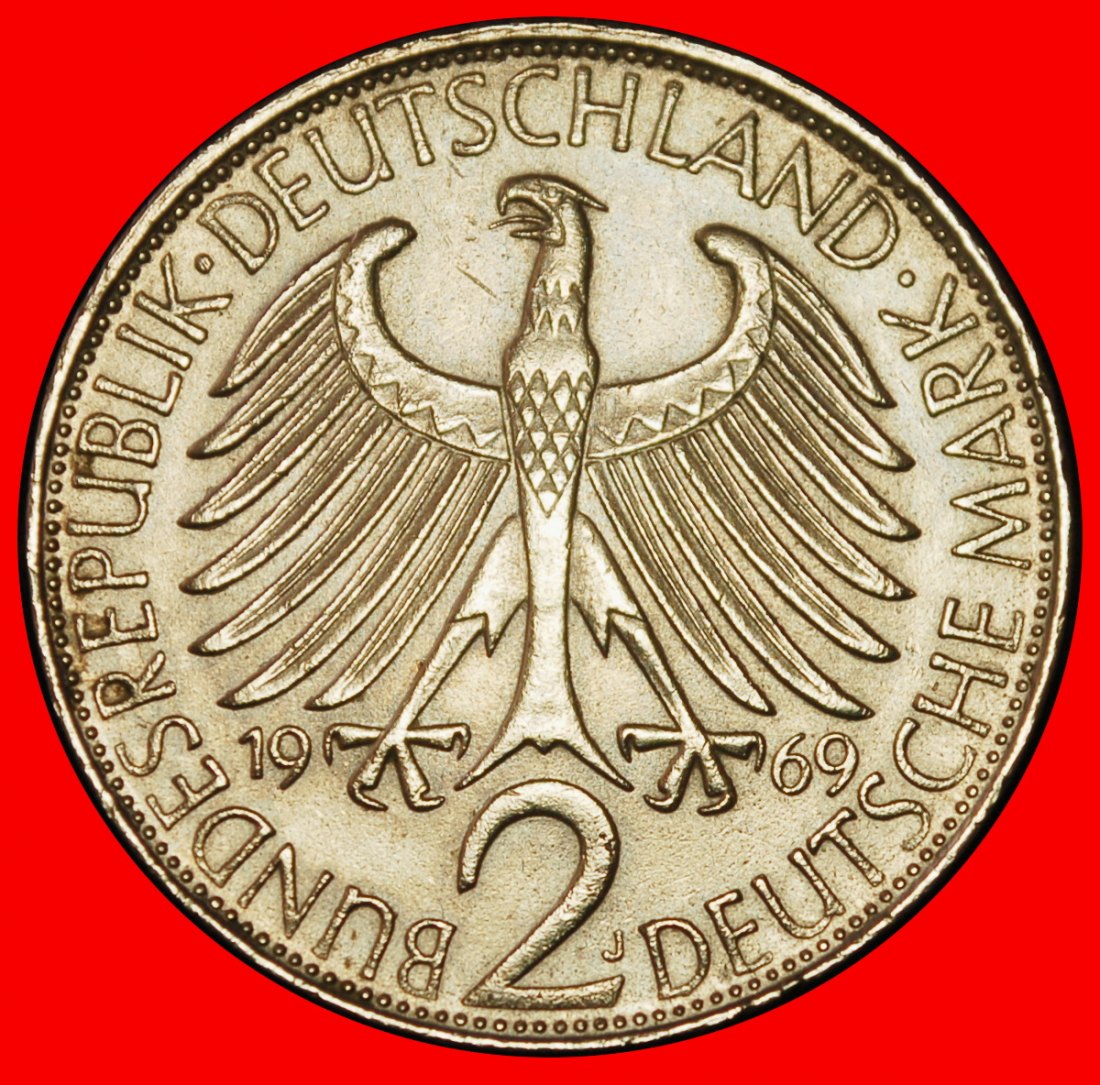  Ⰶ NOBEL PRIZE 1918: GERMANY★2 MARKS 1969J MAX PLANCK 1858-1947★A+r1★HAMBURG★LOW START ★ NO RESERVE!   