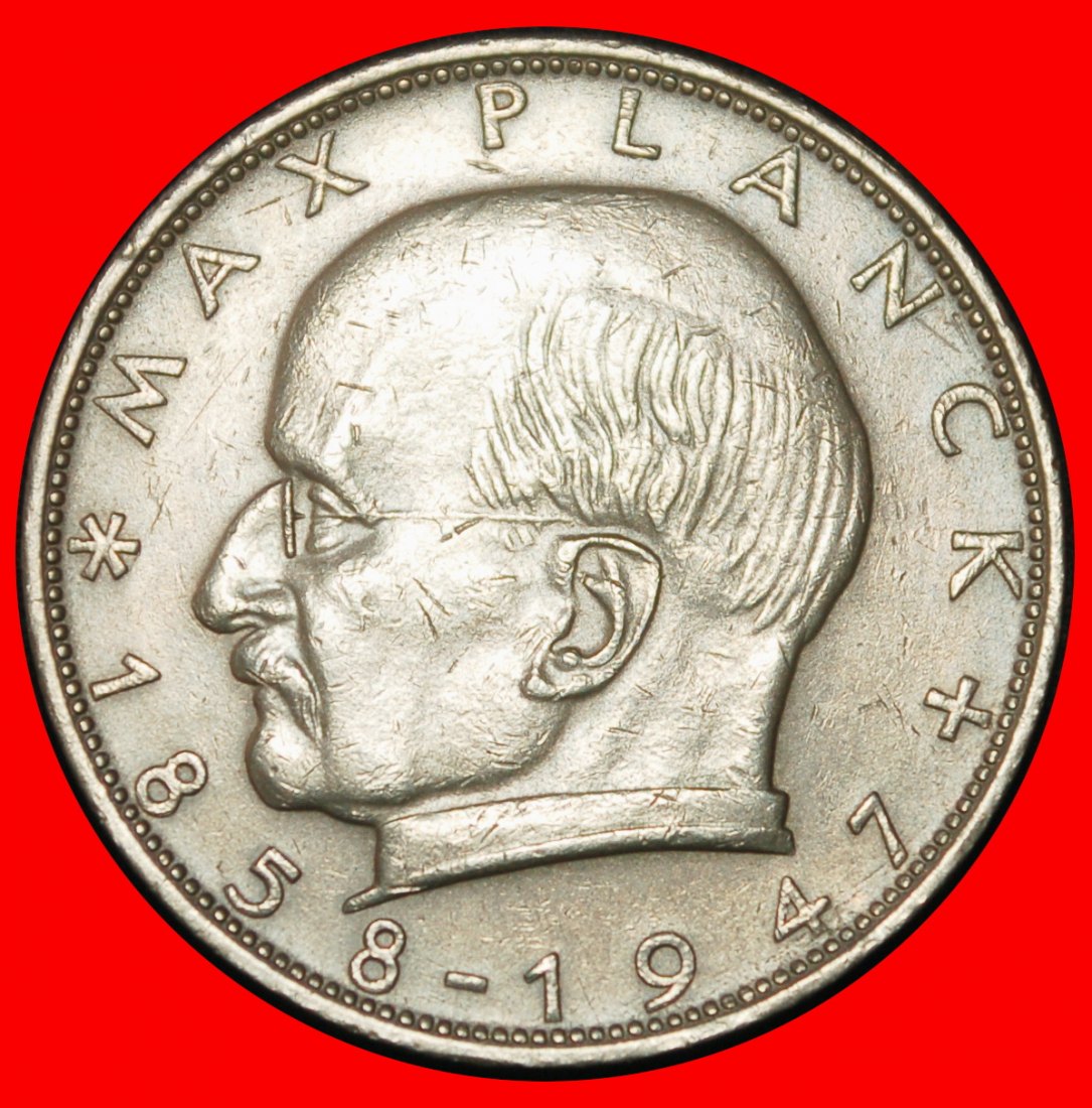Ⰶ NOBEL PRIZE 1918: GERMANY★2 MARKS 1970D MAX PLANCK 1858-1947★C+r1★BAVARIA!★LOW START ★ NO RESERVE!