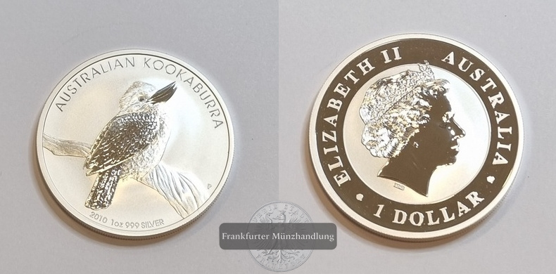  Australien  1 Dollar Kookaburra 2010  FM-Frankfurt  Feingewicht: 31,1g   