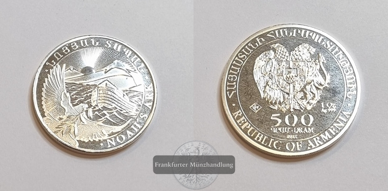  Armenien 2021 500 Dram Noah's Arche FM-Frankfurt  Feinsilber: 31,1g   