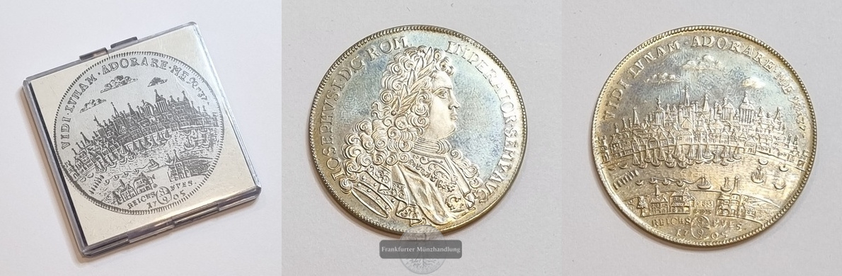  Deutschland Kölner Reichstaler 1705 REPLIK FM-Frankfurt Feinsilber: 19,2g   