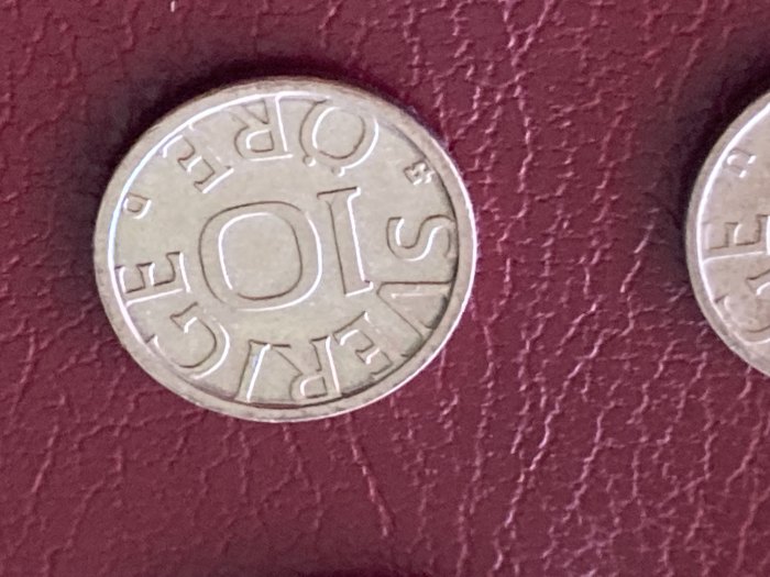 Münze Umlaufmünze Schweden 10 Öre 1987