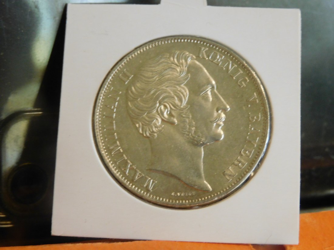 GERMANY 2 GULDEN 1855 BAVARIA.GRADE-PLEASE SEE PHOTOS.