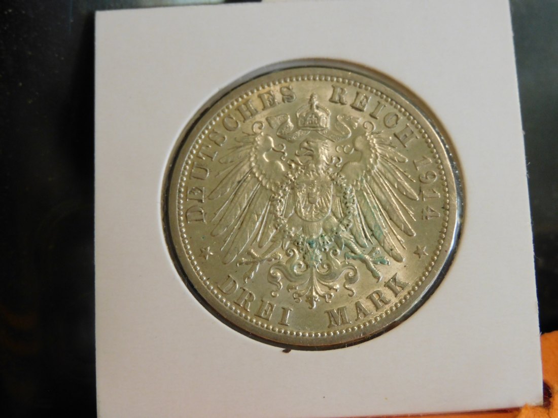 GERMANY 3 MARK 1914 PRUSSIA.GRADE-PLEASE SEE PHOTOS.   