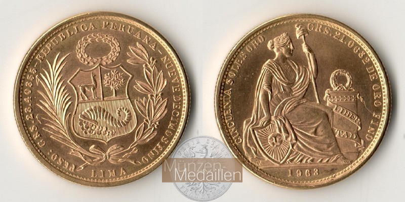 Peru MM-Frankfurt Feingewicht: 21,069g 50 Soles 1963 
