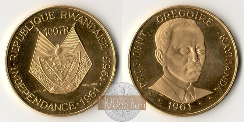 Ruanda MM-Frankfurt  Feingold: 27g 100 FR 1961 