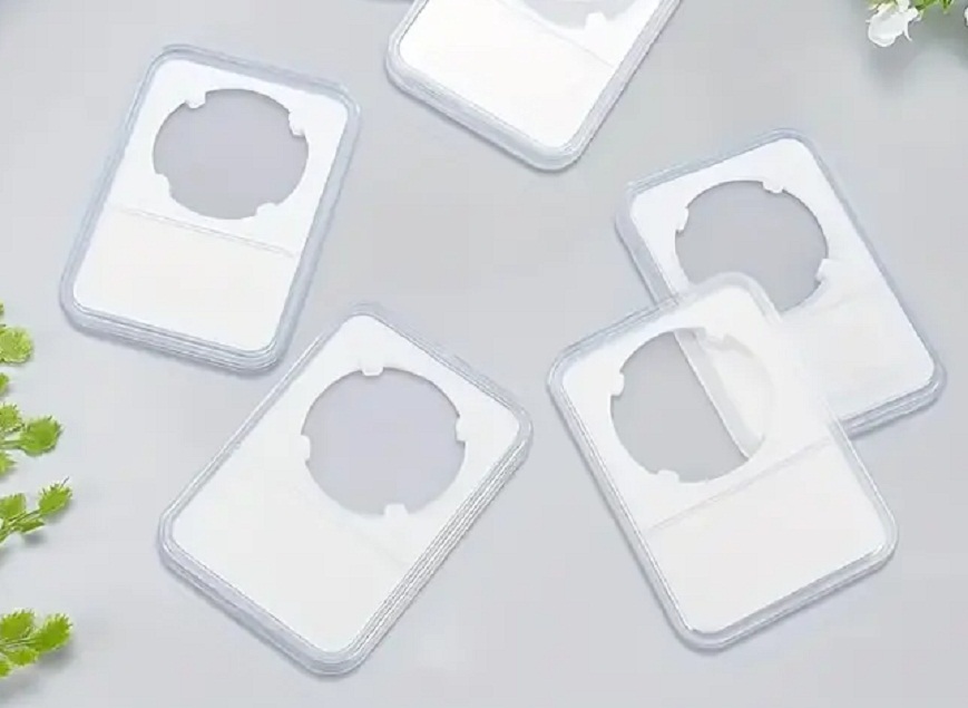  5 Stück Münzdisplays Mümzaufbewahrung Präsentation 40mm Acryl NEU   