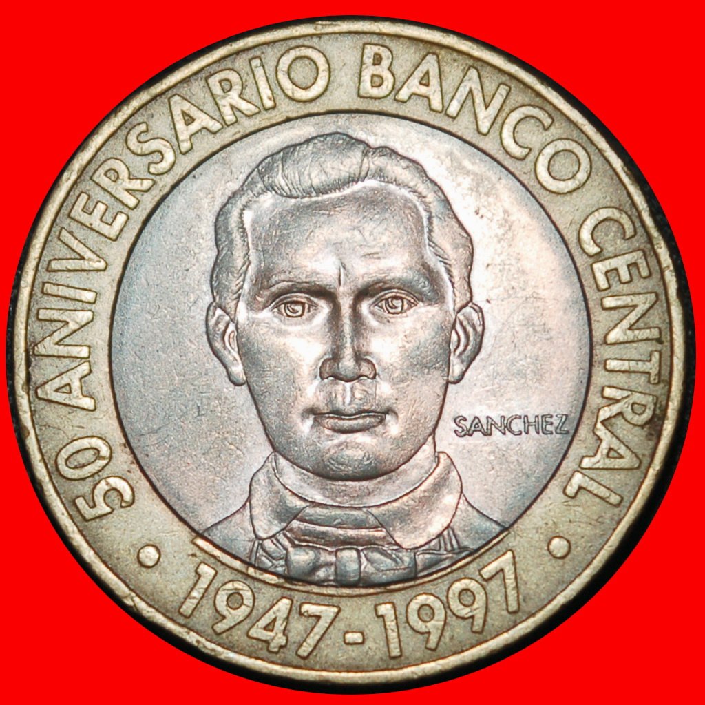 Ⰶ SANCHEZ (1817-1861): DOMINICAN REPUBLIC ★ 5 PESOS 1947-1997 BANK!★LOW START ★ NO RESERVE!