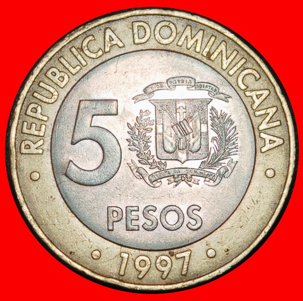  Ⰶ SANCHEZ (1817-1861): DOMINICAN REPUBLIC ★ 5 PESOS 1947-1997 BANK!★LOW START ★ NO RESERVE!   