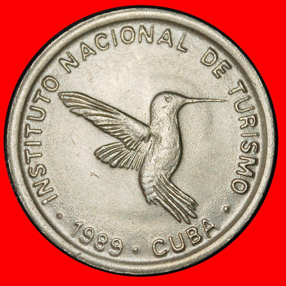 Ⰶ PALMTREE (1981-1989): CUBA ★ 10 CENTAVOS 1989 INTUR! HUMMINGBIRD! ★LOW START ★ NO RESERVE!