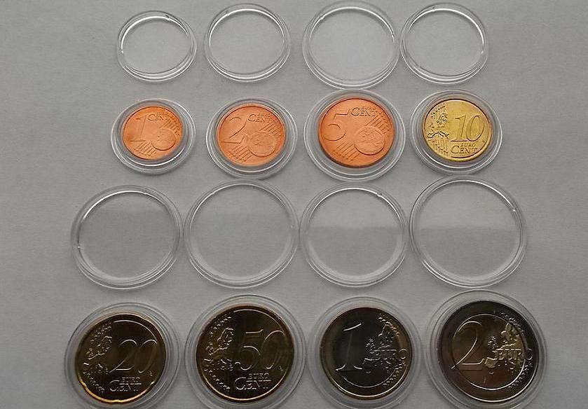  5 Sätze 40 Münukapseln für 5x Euro-Sätze 1 Cent - 2 Euro Acryl klar randlos NEU   