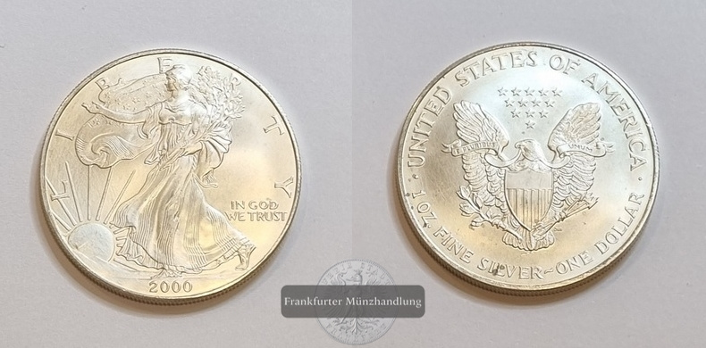  USA 1 Dollar  2000  American Eagle  FM-Frankfurt Feinsilber: 31,1g   