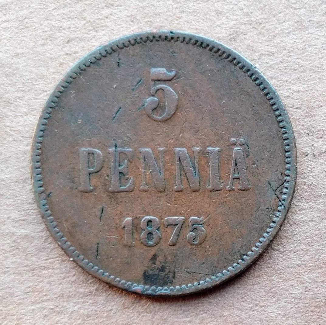 Finnland 5 Pennia 1875 AII