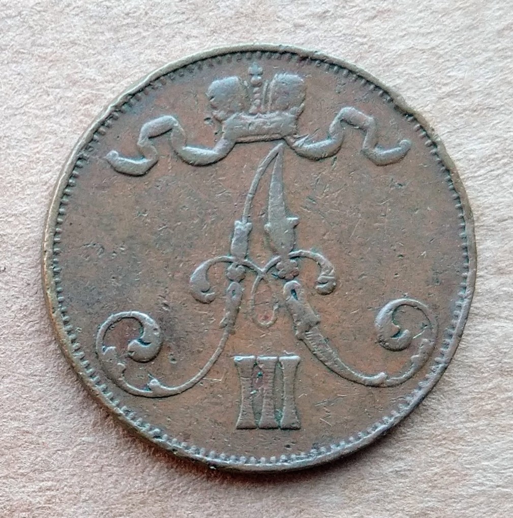  Finnland 5 Pennia 1888 AIII   