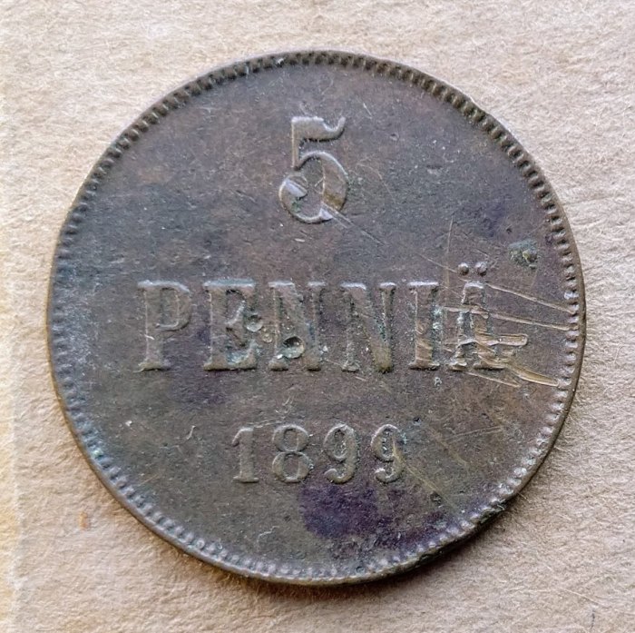 Finnland 5 Pennia 1899 NII