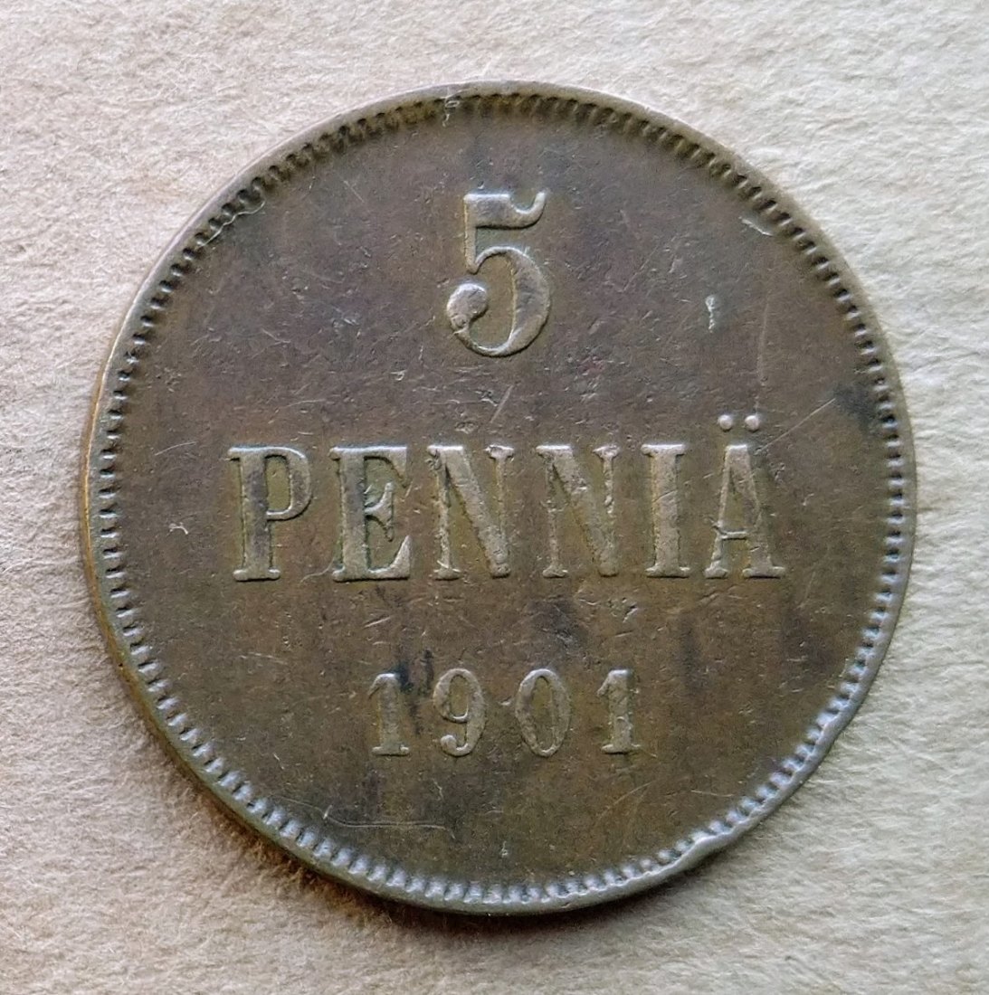 Finnland 5 Pennia 1901 NII