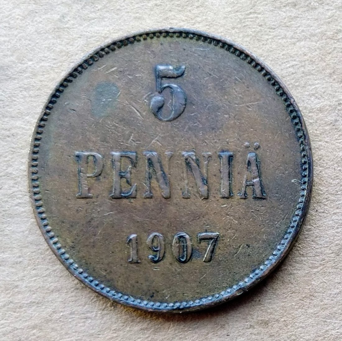 Finnland 5 Pennia 1907 NII
