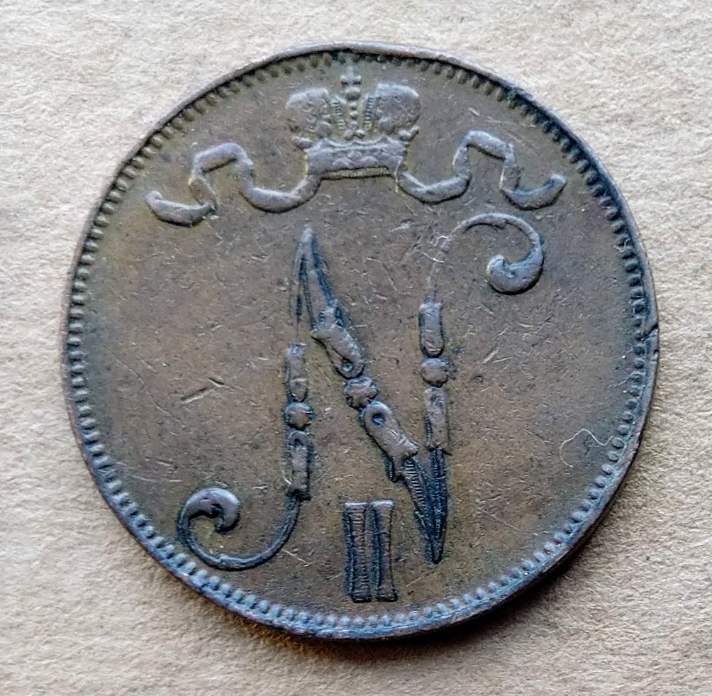  Finnland 5 Pennia 1907 NII   