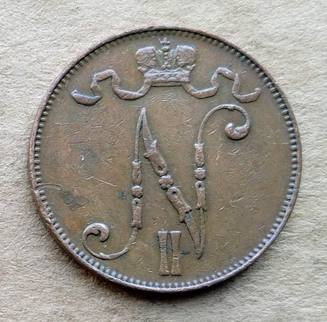  Finnland 5 Pennia 1908 NII   