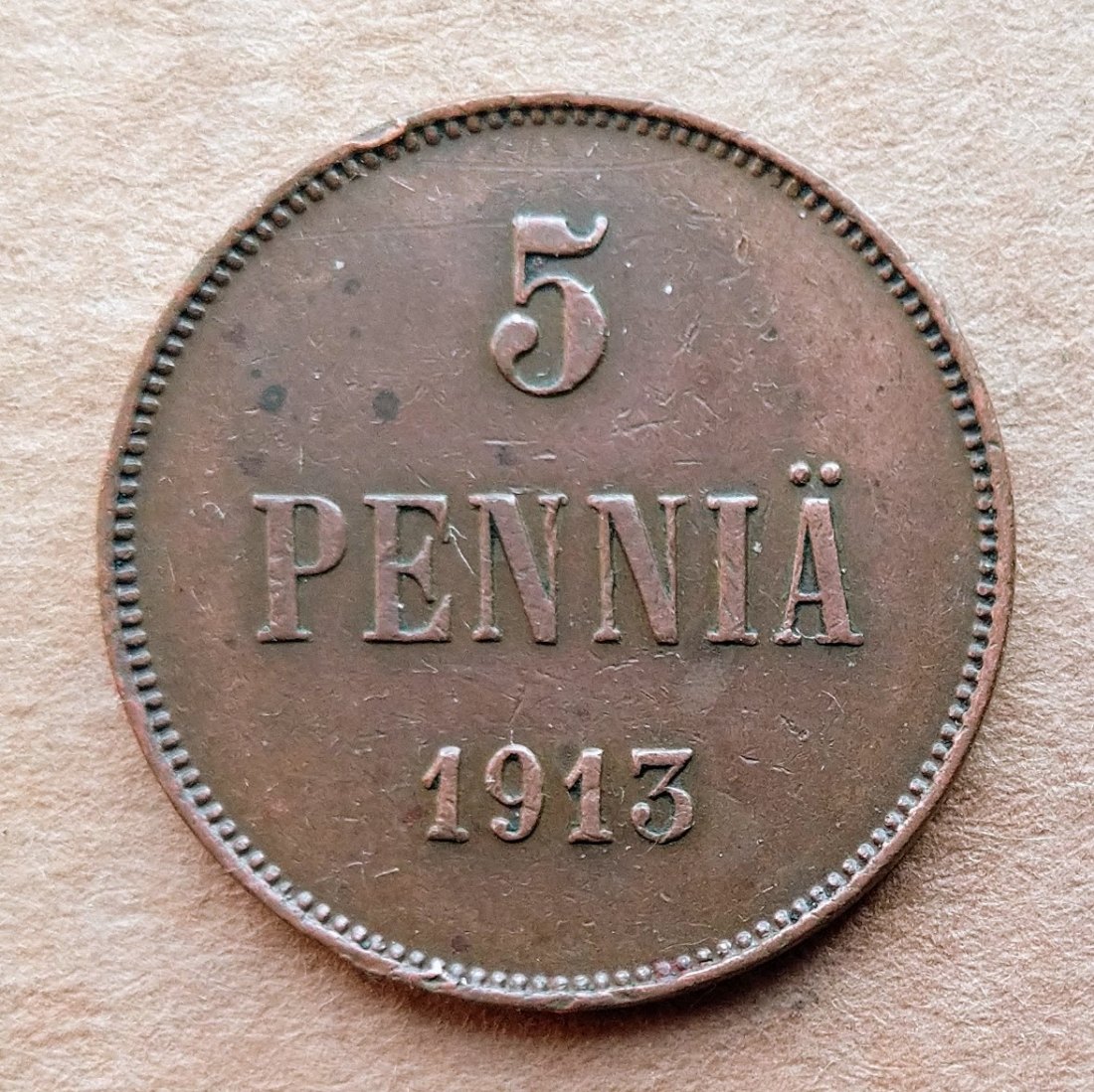 Finnland 5 Pennia 1913 NII