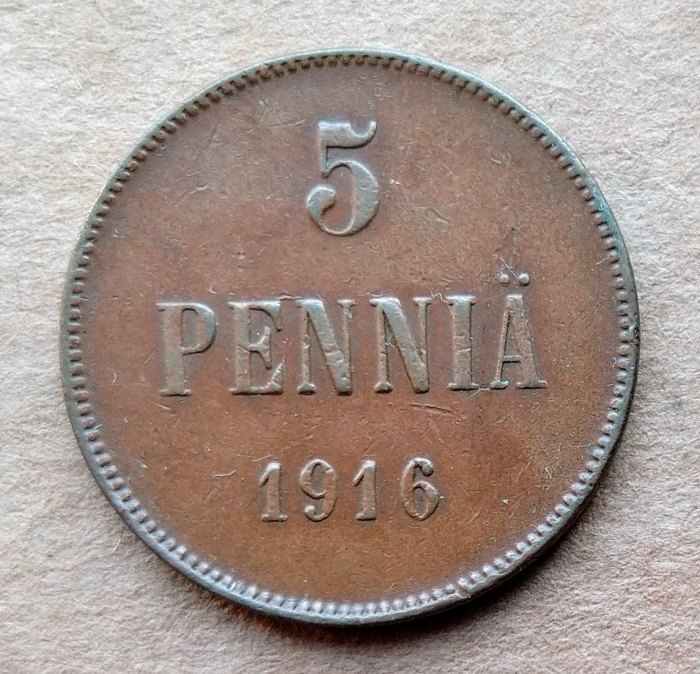 Finnland 5 Pennia 1916 NII