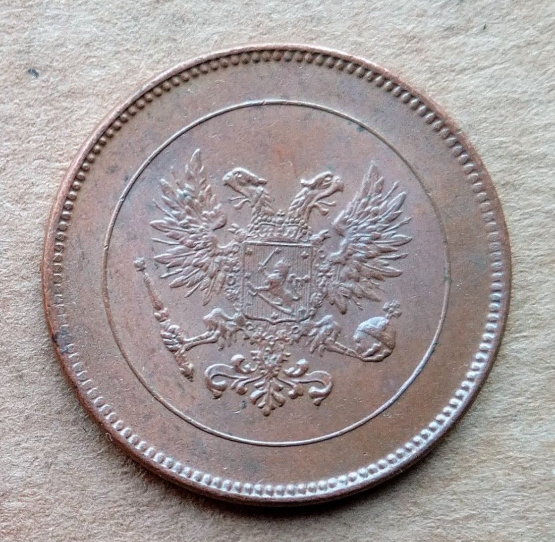  Finnland 5 Pennia 1917 NII Eagle   