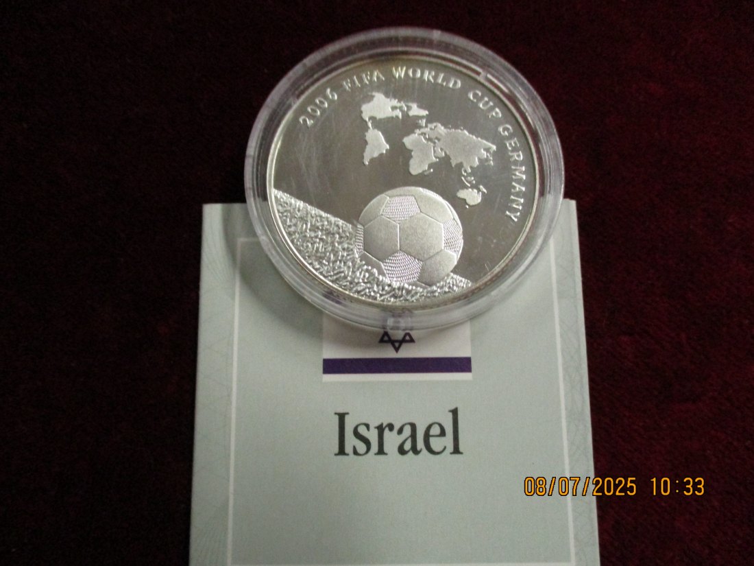  Münze 2 Nis Israel 2006 FIFA World Cup Germany 28,28g /2   