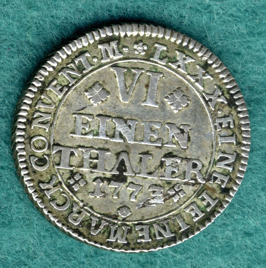  Braunschweig-Wolfenbüttel - Karl I. (1735-1780) - 1/6 Thaler 1773   