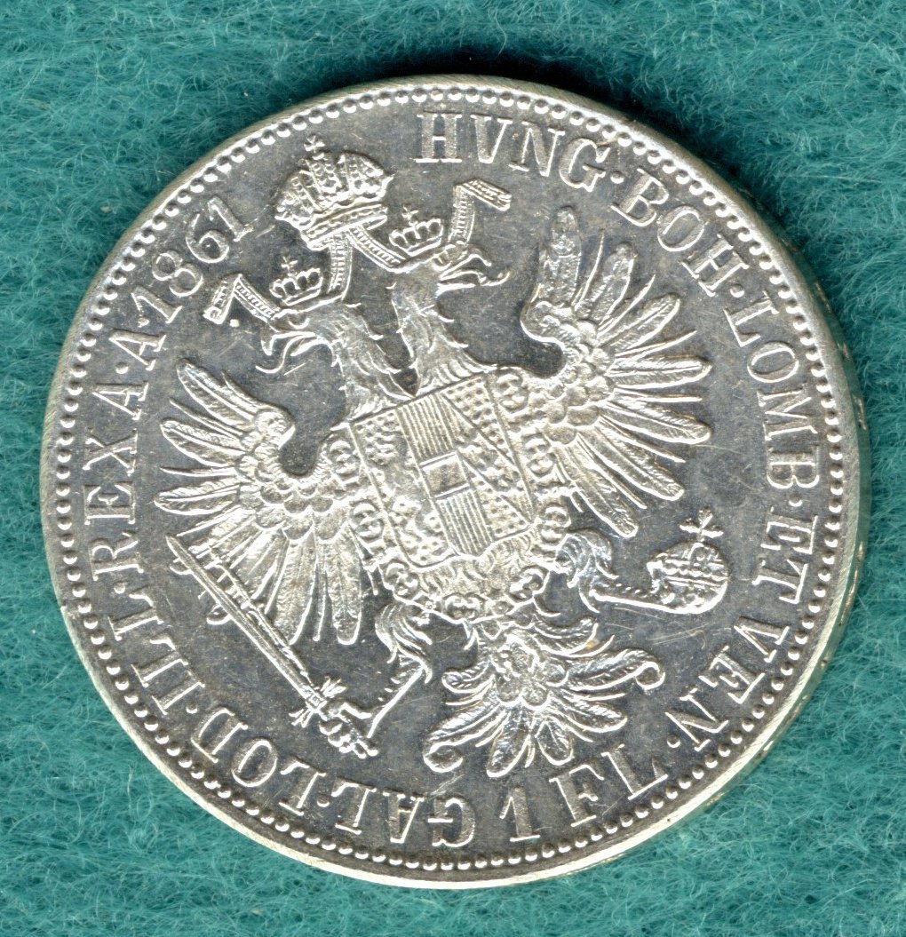  Österreich - Franz Joseph I. (1848-1916) - 1 Florin 1861 A - top !   