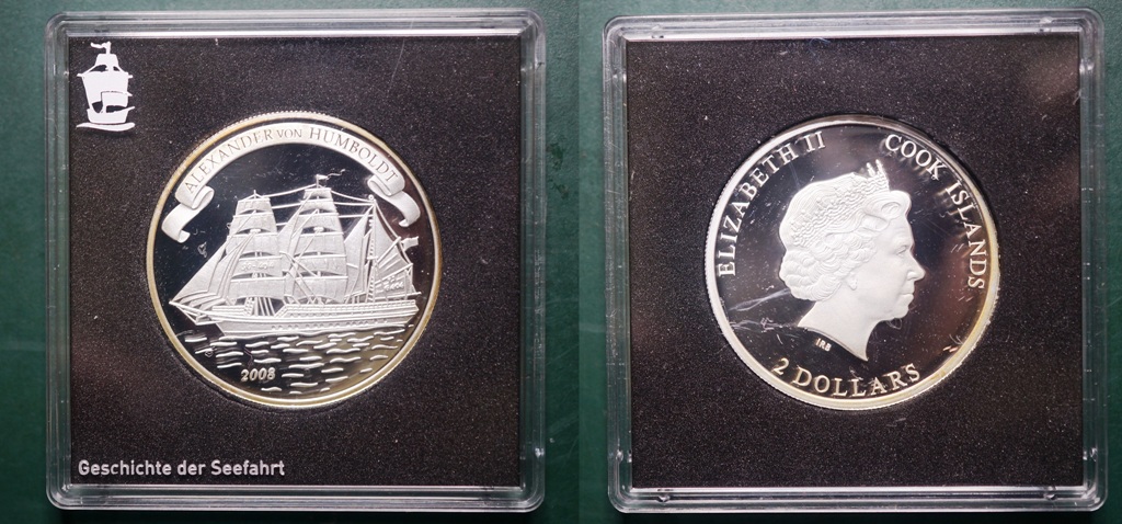 Cook Islands, 2 Dollar 2008, PP ,Feinsilber   