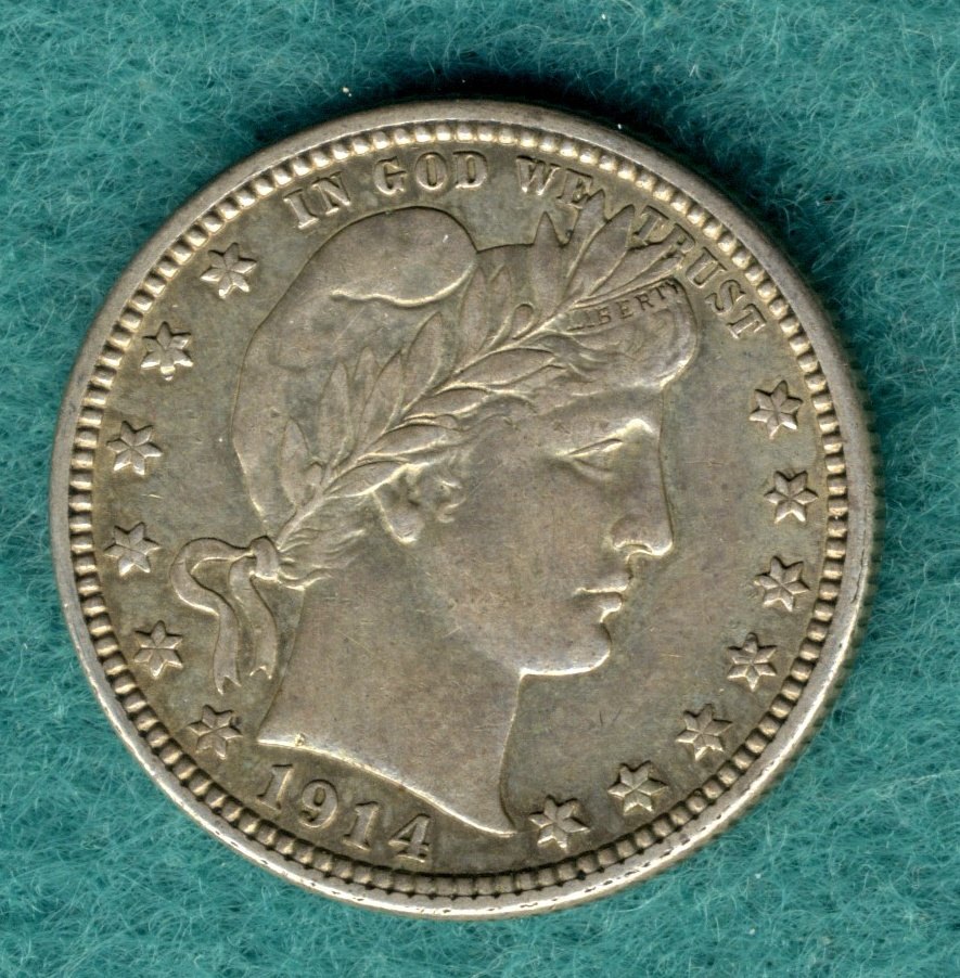  USA - 1/4 Dollar 1914 - Barber Type   
