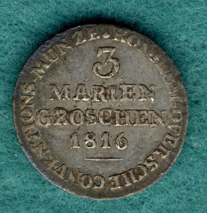  Hannover - Gerorg III. (1760-1820) - 3 Mariengroschen 1816   