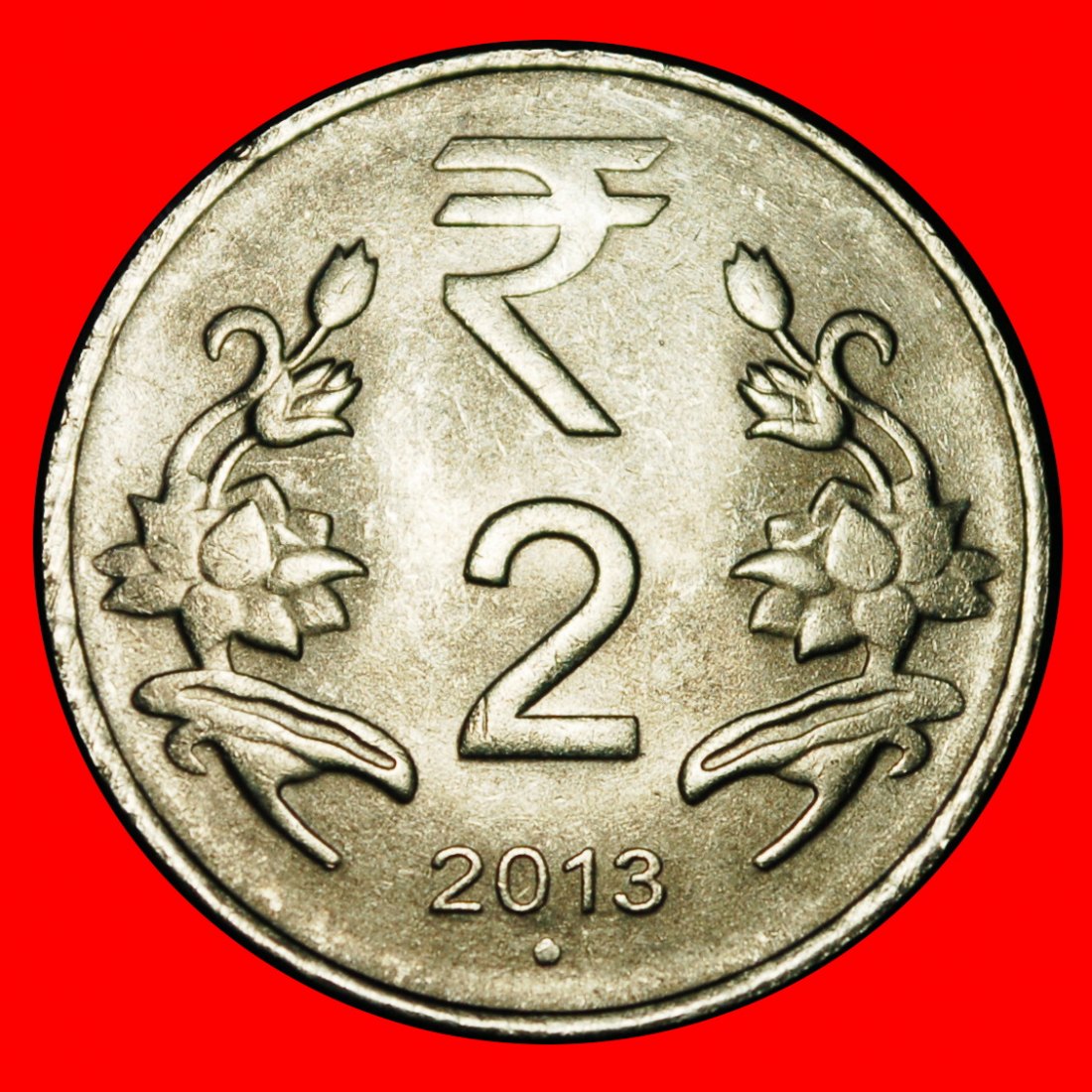 Ⰶ CORRUPTION RUPEE SYMBOL (2011-2019): INDIA ★2 RUPEES 2013 DISC! I+B+r! UNC★LOW START ★ NO RESERVE!
