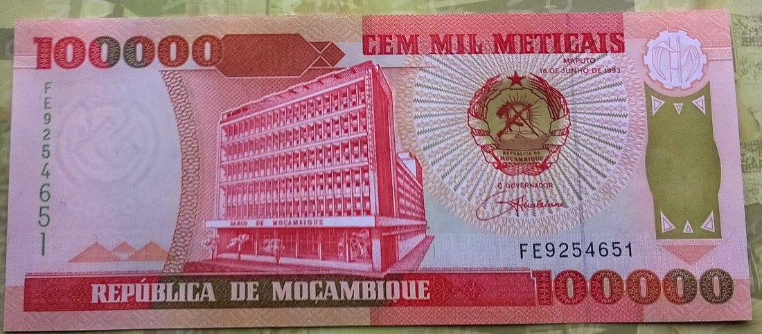 Mocambique 100.000 Meticais 1993 UNC