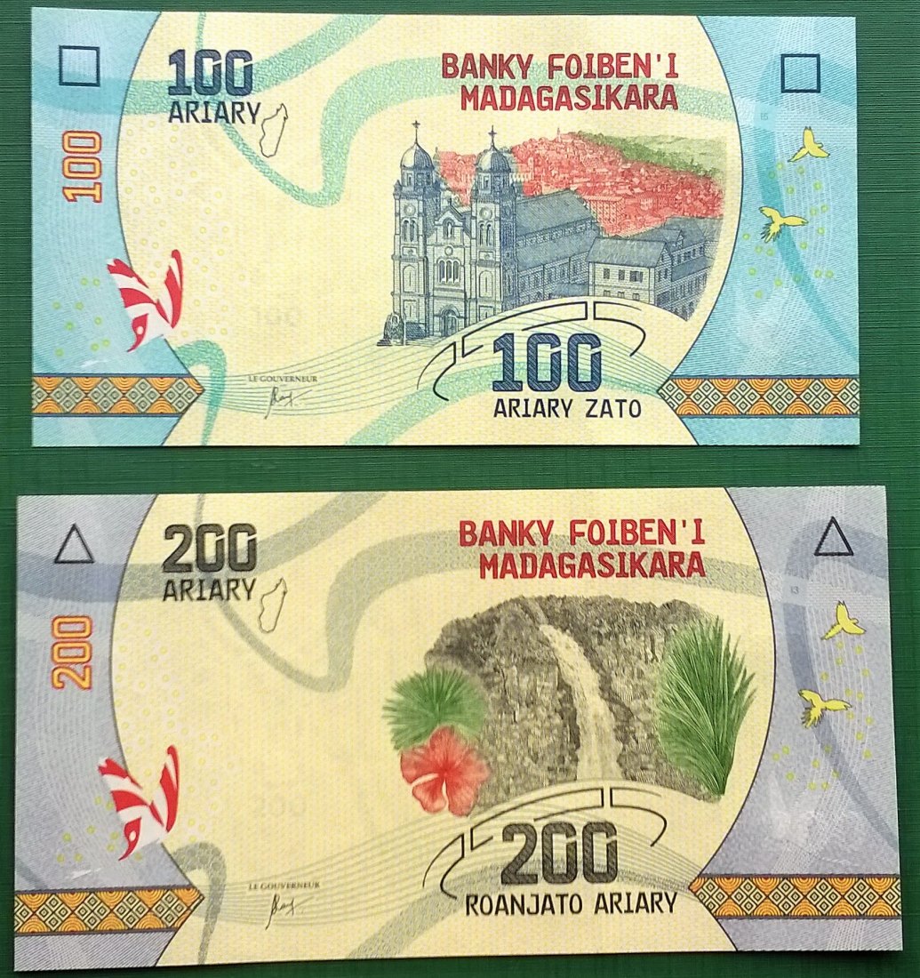 Madagaskar 100+200 Ariary UNC