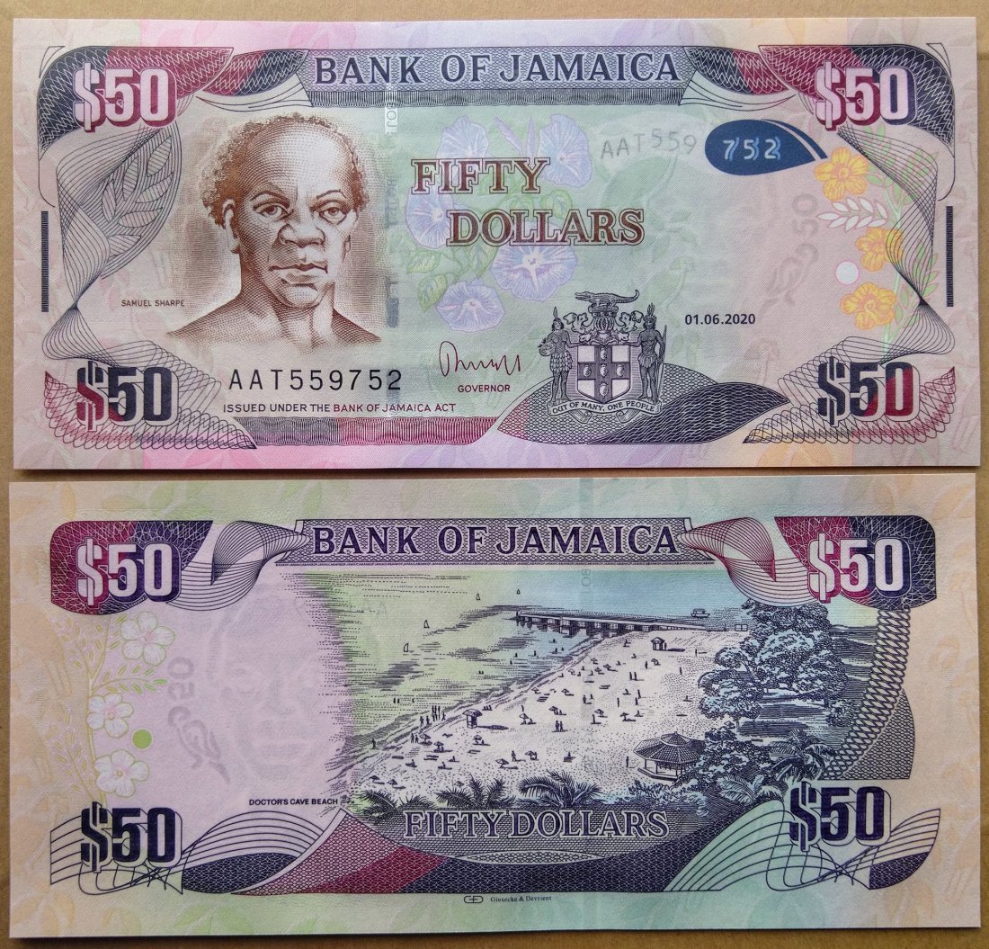  Jamaika 50 Dollar 2020 UNC   