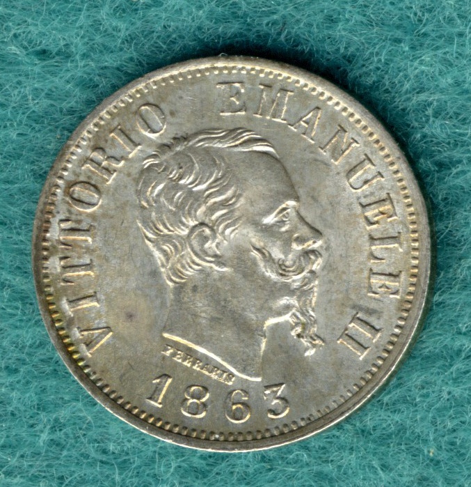  Italien - Vittorio Emanuele II. (1861-1878) - 50 Centesimi 1863 MBN - top !   