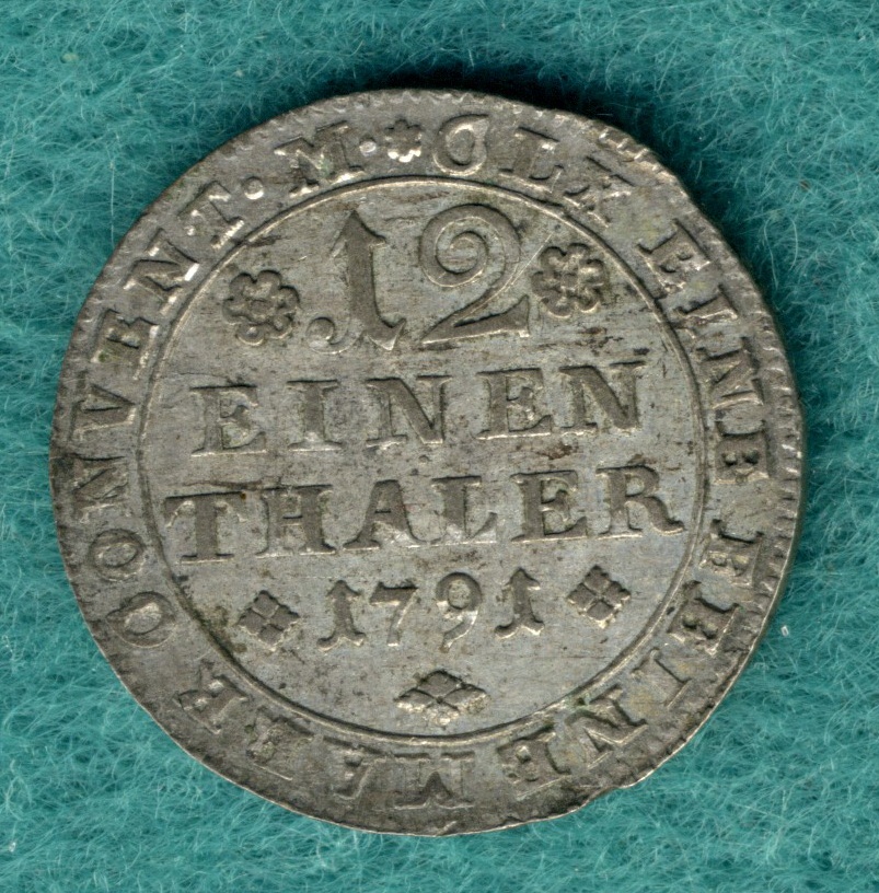  Braunschweig-Wolfenbüttel - Karl Wilhelm Ferdinand (1780-1806) - 1/12 Thaler 1791   