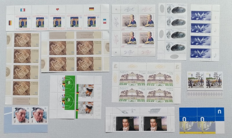  2002-2004, Deutschland, Satz: 2-4-5er Blöcke/Ecken, postfrisch, 13 Stück, Mi DE 2241-2398   