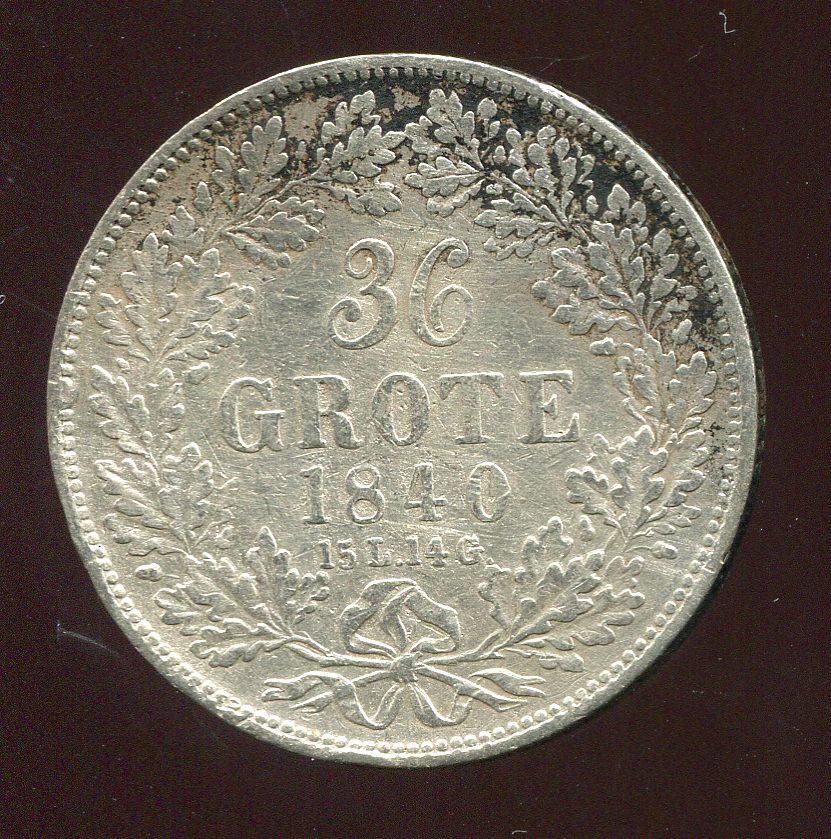  Stadt Bremen 36 Grote Silbermünze von 1840   