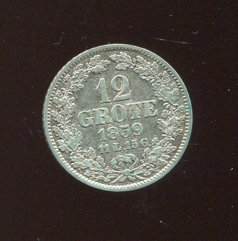 Stadt Bremen 12 Grote Silbermünze von 1859