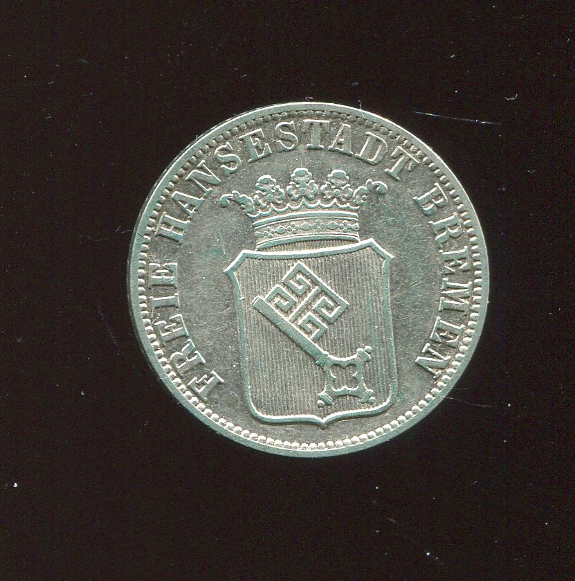  Stadt Bremen 12 Grote Silbermünze von 1859   