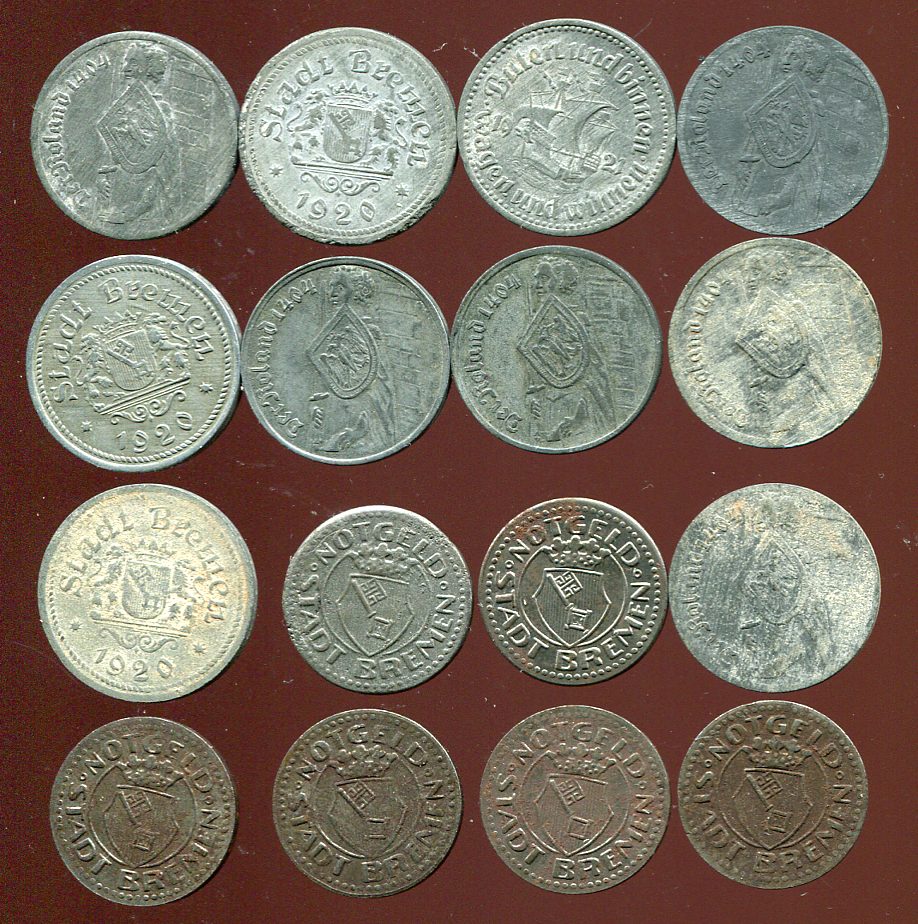  Stadt Bremen Notgeld Münzen   
