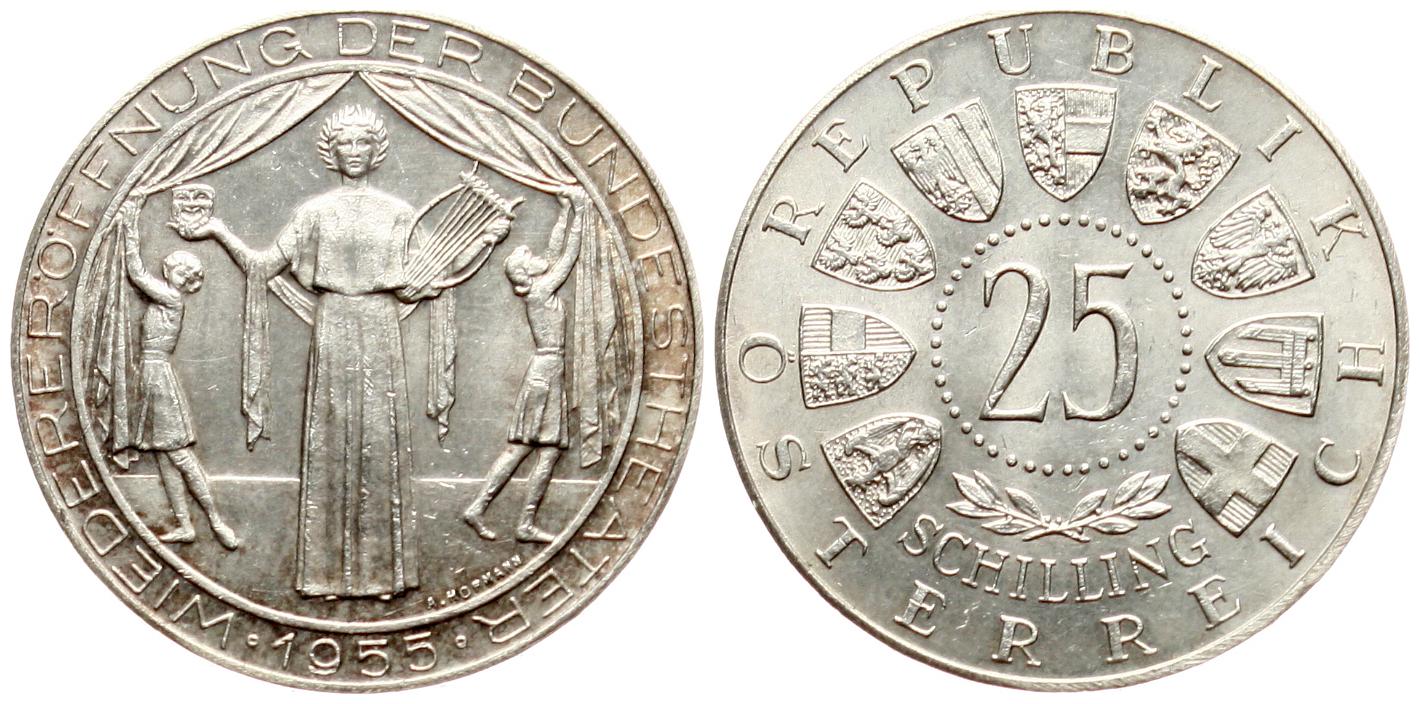  Österreich: 25 Schilling 1955, Bundestheater, näheres unten!   