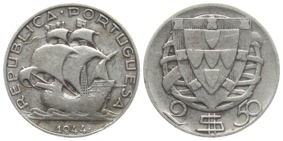  Portugal: 5 Escudos 1942, näheres unten!   